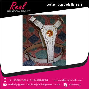 Heavy-Duty Reflective Padded Eco-Friendly <b>Black</b> Dog <b>Harness</b> No-Pull Leather with Animal Pattern Adjustable OEM/Bulk Discounts - Product Image 3