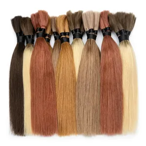 Extensions de cheveux humains Remy longs et raides, plusieurs couleurs (brun, blond, auburn, rouge), double trame - Product Image 3