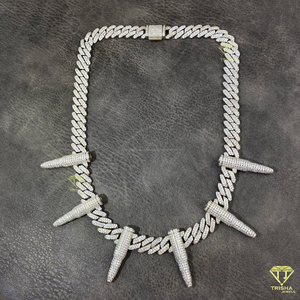 Luxury Men Hip Hop <b>Chain</b> 925 Sterling Silver <b>Iced</b> <b>Out</b> Jewelry VVS Moissanite Diamond Bling Necklace New Design - Product Image 4