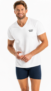 Camiseta de Manga Corta Casual para Hombre, Marca AMY, 100% Algodón, Corte Regular, Lisa, con Logotipo Personalizado al por Mayor - Product Image 5