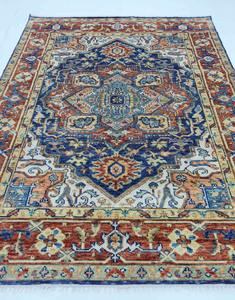 Tapis contemporain en coton tissé à la main Tapis gris blanc et rouille au design géométrique - Product Image 4