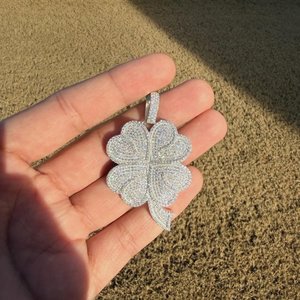 Pendentif Fleur en Argent Sterling 925 avec Diamant Moissanite, Bijou Hip Hop Luxe Bling Bling pour Hommes et Femmes, Idéal comme Cadeau - Product Image 6