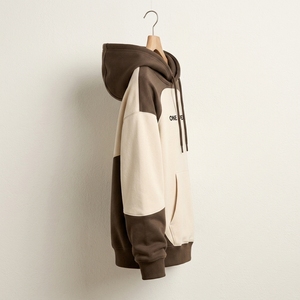 Sweat-shirt à capuche oversize en molleton épais bicolore de qualité supérieure, personnalisable OEM ODM, vêtements streetwear décontractés - Product Image 6