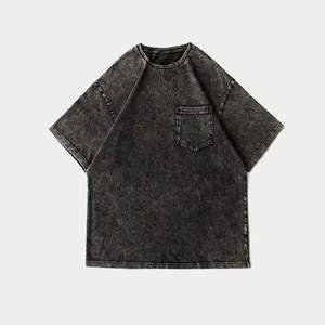 Men Acid Wash <b>T</b> <b>Shirt</b> Polyester/Cotton Quick Dry Eco-Friendly Short Sleeves <b>Ringer</b> High Quality - Product Image 6