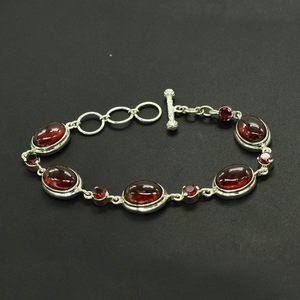 Wholesale New Arrival Top Amazing Quality <b>Red</b> Garnet Gemstone 925 Solid Sterling Silver <b>Bracelet</b> Handmade Fine Jewelry For Women - Product Image 4