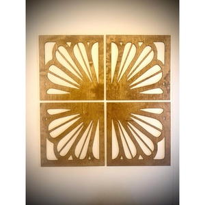 Handcrafted Geometric Modern Wood Eco-friendly Quilt Wall Art Textured Mosaic Sign Large Living Room Decor Wall <b>Hanging</b> Sale - Product Image 5