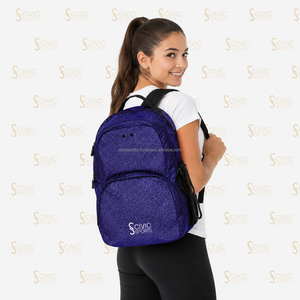 Sac à dos à motif de fils violets, souple, imperméable, fermeture éclair, unisexe, usage quotidien, capacité 20-35L, style minimaliste - Product Image 5