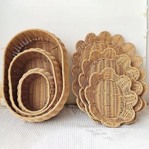 Handmade Small Rattan Fruit Basket - Creative Woven Desktop <b>Storage</b> Organizer - Eco-friendly Wicker Kitchen & <b>Office</b> Container - Product Image 4