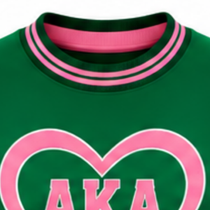 <b>Green</b> <b>Women</b> Ribbed Crew Neck Sweatshirt Embroidered Letter Patch Long Sleeve Casual College Style Knit Pullover Apparel - Product Image 5