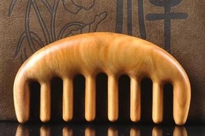 Eco Friendly Polished Wooden Massage Hair <b>Comb</b> Natural Wood <b>Wide</b> Tooth Scalp Massager Detangler for Curly Thick Hair - Product Image 2