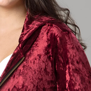 Fabrication professionnelle de sweats à capuche en velours pour femmes, couleur unie, design personnalisé, sweats en velours pour femmes. - Product Image 5