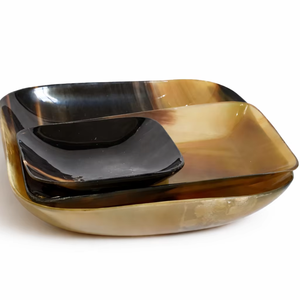 Cuenco para Servir Hecho a Mano con Cuerno de Búfalo, Plato Cuadrado de Cuerno Natural Pulido, Vajilla Ecológica para el Hogar, Bodas y Fiestas - Product Image 2