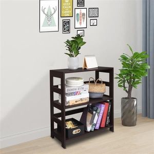 3 Tier Brown Storage Rack Wood <b>Shelf</b> Bookcase <b>Organizer</b> with Bookshelves Bookcases & Bookshelves Product Category - Product Image 2