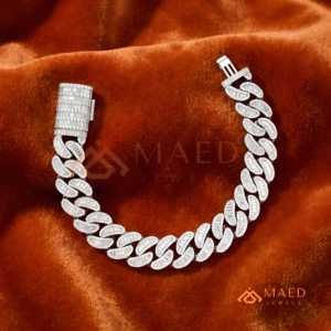 925 Silver Iced Cuban Link Bracelet Luxury Pave Chain Bracelet for Women <b>Men</b> Fine Chain Link Bracelets Fashion - Product Image 1
