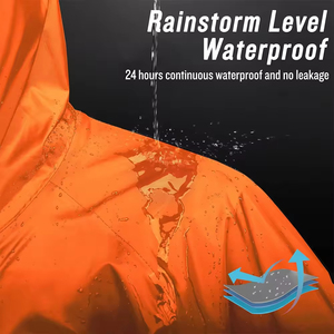 Veste de pluie imperméable et respirante pour homme et femme, coupe-vent léger à capuche, prix usine OEM - Product Image 2