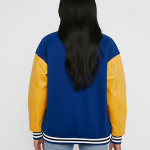 Blouson universitaire matelassé en cuir épais, imperméable et respirant, avec logo brodé personnalisé, grandes tailles, pour l'hiver – Vente en gros - Product Image 5