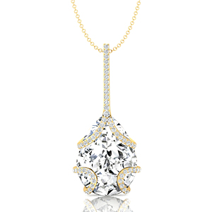 Collar con Colgante de Diamante Cultivado en Laboratorio, Corte Pera, 10 Quilates, Cadena de Oro de 14k, Solitario D VVS, Diamante Grande Creado en Laboratorio para Mujer - Product Image 1
