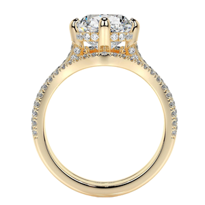 โซลิแทร์ทรงยาวประดับด้วยลวดลายประณีตแบบ Pave Cathedral Setting จับคู่กับมงกุฎทรง Marquise ที่โดดเด่นและสายรัดโค้งเข้าชุด - Product Image 4