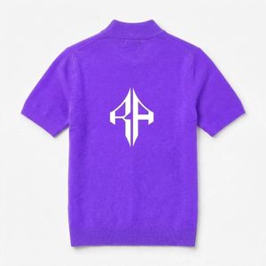เสื้อสเวตเตอร์ถักสีม่วงใหม่สำหรับผู้ชาย พร้อมโลโก้สีขาวด้านหน้า ผลิตจากวัสดุอะคริลิก/คอตตอนคุณภาพสูง แขนสั้น โดย RIVIAN ATLANTIC - Product Image 3
