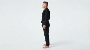 Men Training Uniform Long Sleeve <b>Wrap</b> Jacket And Matching Pants For Martial Arts Practice - Product Image 3
