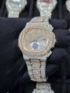 Reloj Mecánico de Lujo con Diamantes Moissanite VVS de Alta Calidad para Hombre, Correa de Acero Inoxidable de 16 mm, Estilo Hip Hop, Reloj con Incrustaciones - Product Image 3