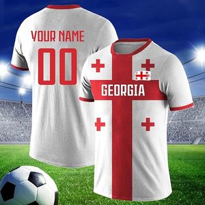 Camiseta de Fútbol Personalizada de Alta Calidad con la Bandera Nacional de Georgia, Uniforme de Fútbol Unisex de Manga Corta, Transpirable, Antibacteriana, Talla Grande - Product Image 2