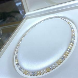 Collar de Perlas de Agua Dulce de 7-8 mm, Color Gris Humo Claro, Venta al por Mayor del Fabricante, Cáñamo Genuino, Casi Impecable, Temperamento - Product Image 4