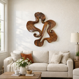 Escultura de Pared de Madera Hecha a Mano Luxali, Muebles para Sala de Estar, Madera Orgánica, Fluidez Escultural, Diseño Art Deco - Product Image 2