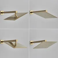 Ensemble de robinetterie de douche murale doré brossé, douche pluie 10 pouces avec douchette, mitigeur de bain monocommande, vente en gros
