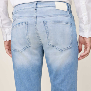 Jeans de Mezclilla para Hombre, Corte Recto, Cintura Media, Lavado a la Piedra, Azul Claro, Algodón, Casual, Ecológico, Secado Rápido, para Primavera - Product Image 6