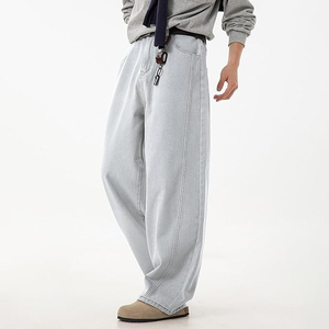 Pantalones Vaqueros Anchos de Mezclilla Lavada para Hombre, Estilo Holgado, Moda Urbana, Ropa Casual - Product Image 3