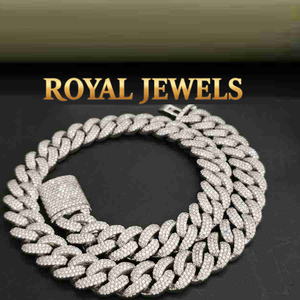 Full <b>Iced</b> <b>Out</b> Moissanite Cuban Link <b>Chain</b> Necklace 925 Sterling Silver Round Brilliant Cut Hip Hop Jewelry - Product Image 6