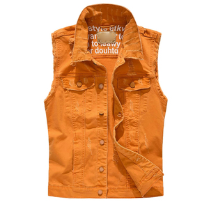 Gilet en jean réversible personnalisé en laine respirante de haute qualité au design unique pour homme – Sans manches, style décontracté urbain - Product Image 1