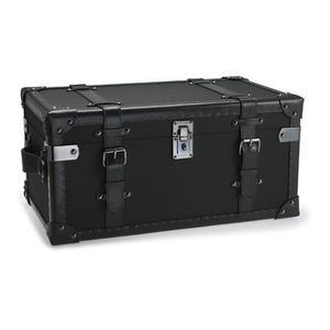 Baúl de Almacenamiento Rectangular de Cuero Clásico con Tapa, Diseño Artesanal, Negro, Organizador Multifuncional - Product Image 1