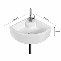 Robinet de lavabo mural CORNIA, forme triangulaire, à levier unique, design minimaliste, finition chromée polie, avec drain