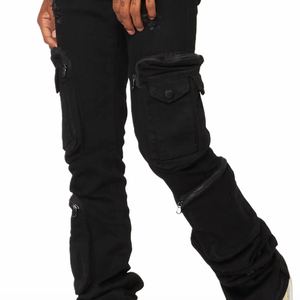 กางเกงยีนส์ผู้ชายคุณภาพดีที่สุด ราคาขายส่ง ดีไซน์ทันสมัยไม่ซ้ำใคร ปรับแต่งได้ สีพื้น มีทุกขนาด - Product Image 6