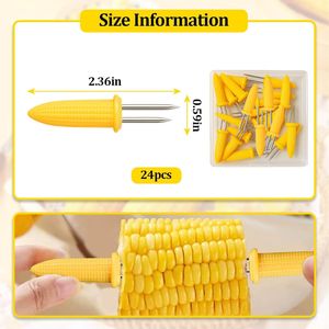 Set di 24 Supporti per Pannocchie di Mais per Casa e Barbecue, Spiedini per Mais alla Griglia e Mais su Pannocchia, Utensili per Carne e Pollame - Product Image 3