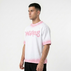Camiseta de Alta Gama para Hombre, Estilo Urbano, con Estampado de Grafiti Personalizado, Tela de Alta Densidad, Fábrica de Ropa de Marca Privada - Product Image 3