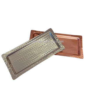 Golden Metal Resin Gemstone Serving Tray Handmade High Quality Light <b>Weight</b> Fancy Rectangular Shape Unique Table Top <b>Storage</b> - Product Image 3