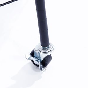 Mensola angolare poligonale a 6 strati nera per garage 680*680*1800 rivestita in plastica con ruote da 2 \ "PP - Product Image 5