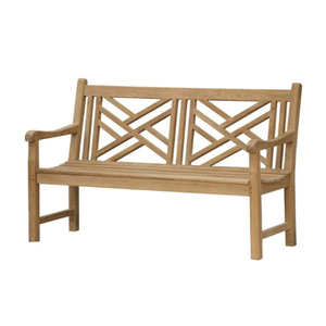 Banc en bois de teck de qualité supérieure, écologique, pour 2 personnes, avec dossier croisé, pour jardin, maison et terrasse - Product Image 1