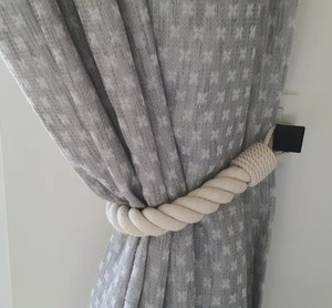 Minimalist <b>Curtain</b> Tiebacks – White Cotton Rope – Handmade Farmhouse & Boho Decor - Product Image 3