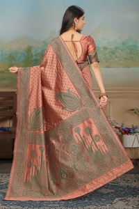 Sari de Seda Banarasi para Mujer, para Bodas y Recepciones, Precio de Fábrica, Cantidad Limitada para Exportación - Product Image 6