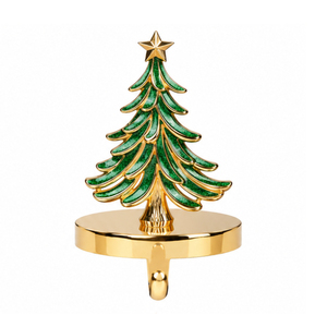 Soporte de metal de lujo para calcetines de Navidad, estilo vintage, en bronce dorado, resistente, para chimenea o repisa, con ganchos para colgar calcetines. - Product Image 5