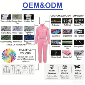 Women's 3 Piece Set Hooded Zip Up Cropped Sweatshirt Sports Bra Leggings <b>Pink</b> Activewear Two Piece Women's Set's - Product Image 5