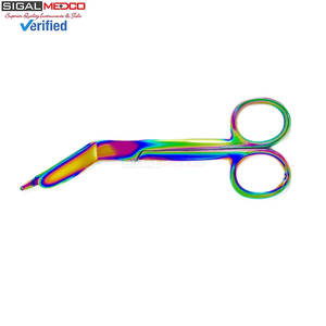 Tijeras para Vendajes Lister de 5.5 Pulgadas, Tijeras Manuales de Acero Inoxidable de Grado Médico, Acabado de Titanio Arcoíris Multicolor, Cuchillas Afiladas - Product Image 4