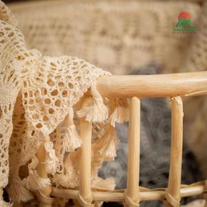 Panier bébé rustique en rotin avec doublure en dentelle, ensemble de rangement écologique pour enfants. Accessoire pour la photographie de nouveau-nés. - Product Image 3