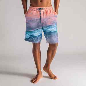 Shorts de plage pour hommes, imprimés par sublimation, légers, 100% polyester, anti-UV, séchage rapide, dernières tendances été. - Product Image 3