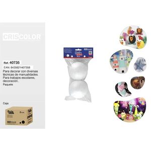 BOLA POREX 8CM 2UDS Polyfoam <b>Crafts</b> - Product Image 1