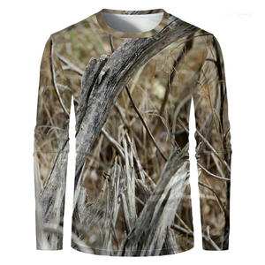 Vêtements de chasse pour hommes, t-shirts de chasse à manches courtes pour l'extérieur, vente en gros, design personnalisé, impression numérique, camouflage de chasse - Product Image 2